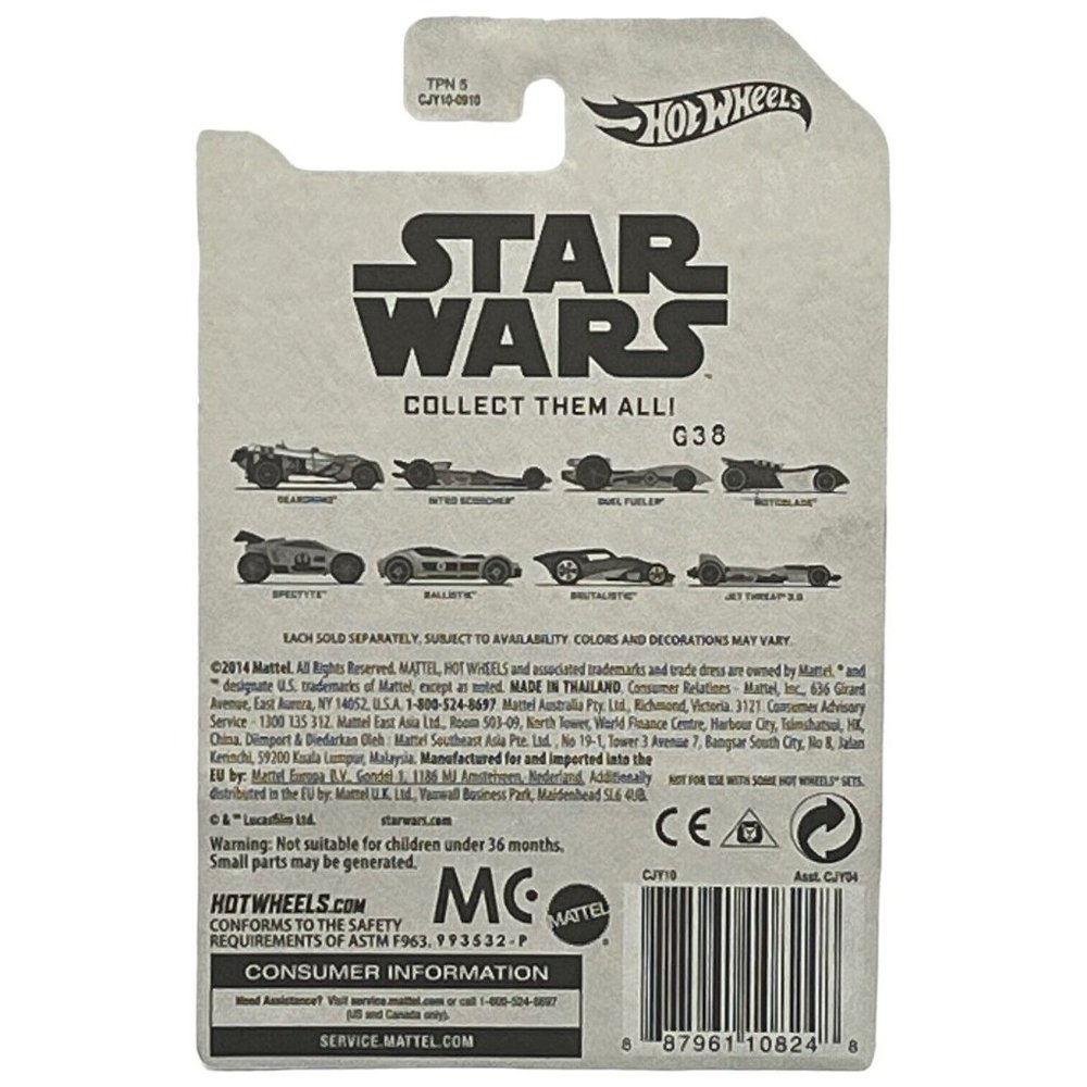 HOT WHEELS Star Wars Rebels Movie Series JET THREAT 3.0 White Chrome Black OH5's - Picture 8 of 8